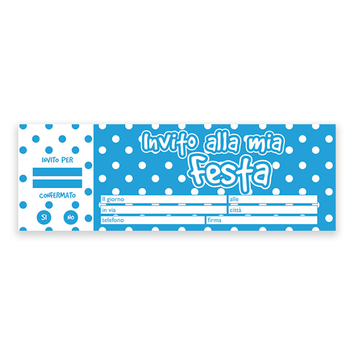 INVITI ASSEGNO POIS TURCHESE PZ.20 CM.21